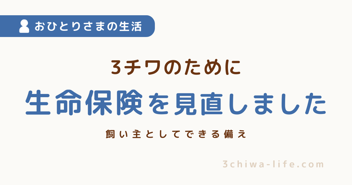 おひとりさまの私が、3チワのために生命保険を見直した理由_アイキャッチ画像